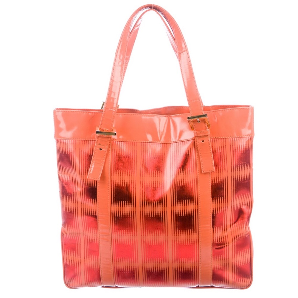 Fendi Vintage Metallic Terracotta Tote Bag